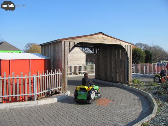 Ride-on tractors at Wroxham Barns funfair