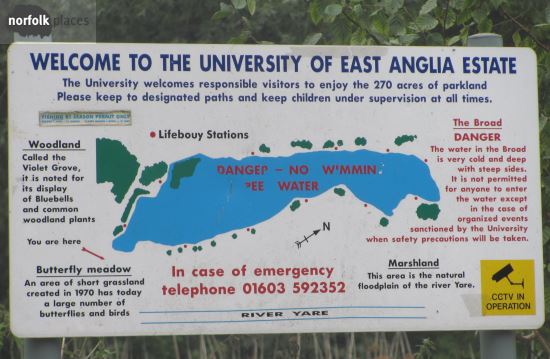 University of East Anglia UEA lake walk